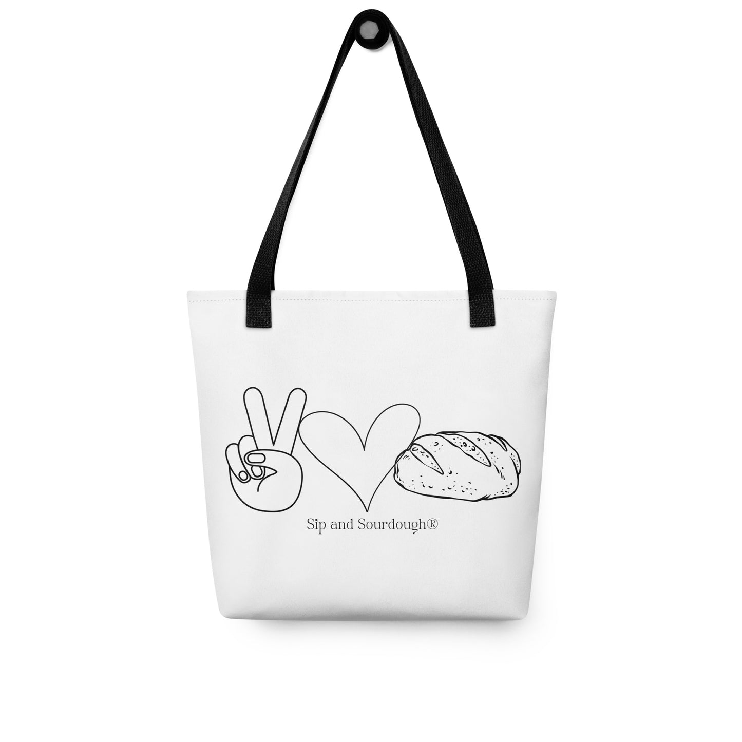 Peace, Love & Sourdough Tote bag